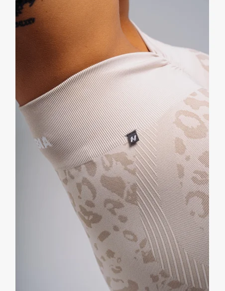 NEBBIA Leggings push-up compressivi con motivo leopardato PRIMAL crema