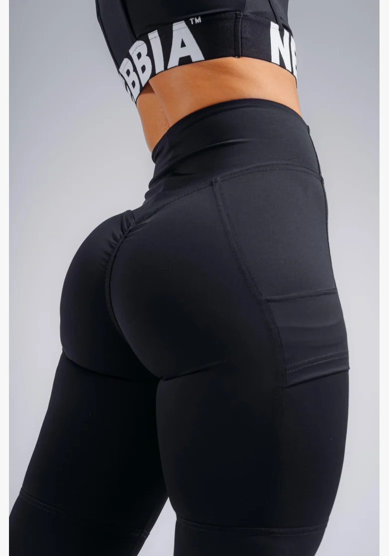 NEBBIA Leggings a vita alta modellanti con tasche PRIMAL nere
