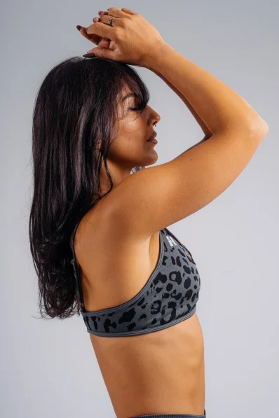 NEBBIA Reggiseno sportivo a sostegno medio con motivo leopardato PRIMAL nero 2