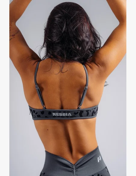 NEBBIA Reggiseno sportivo a sostegno medio con motivo leopardato PRIMAL nero