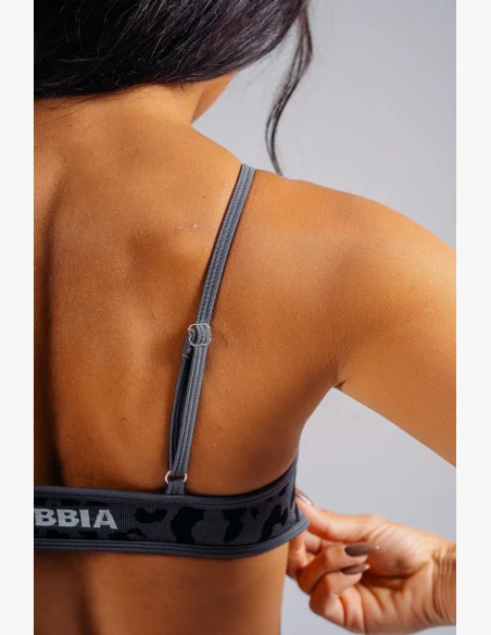 NEBBIA Reggiseno sportivo a sostegno medio con motivo leopardato PRIMAL nero