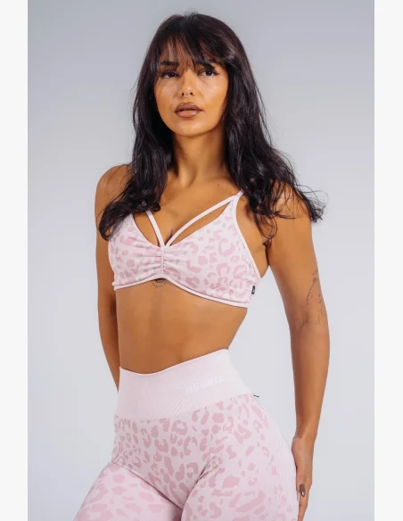 NEBBIA reggiseno sportivo a sostegno medio con motivo leopardato PRIMAL rosa