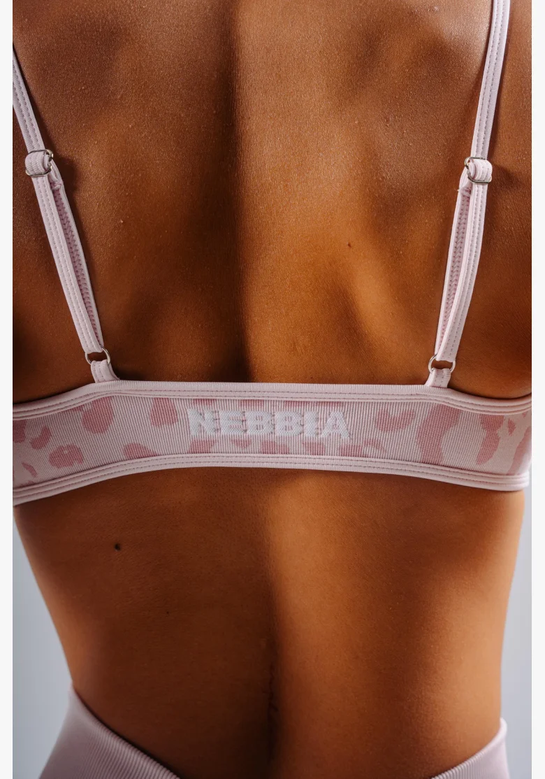 NEBBIA reggiseno sportivo a sostegno medio con motivo leopardato PRIMAL rosa