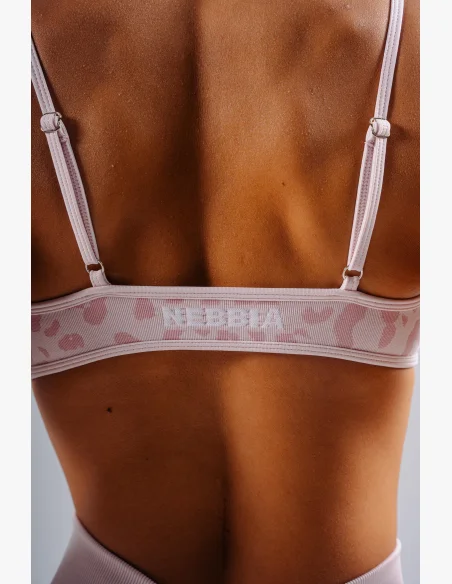 NEBBIA reggiseno sportivo a sostegno medio con motivo leopardato PRIMAL rosa