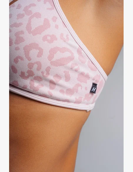 NEBBIA reggiseno sportivo a sostegno medio con motivo leopardato PRIMAL rosa