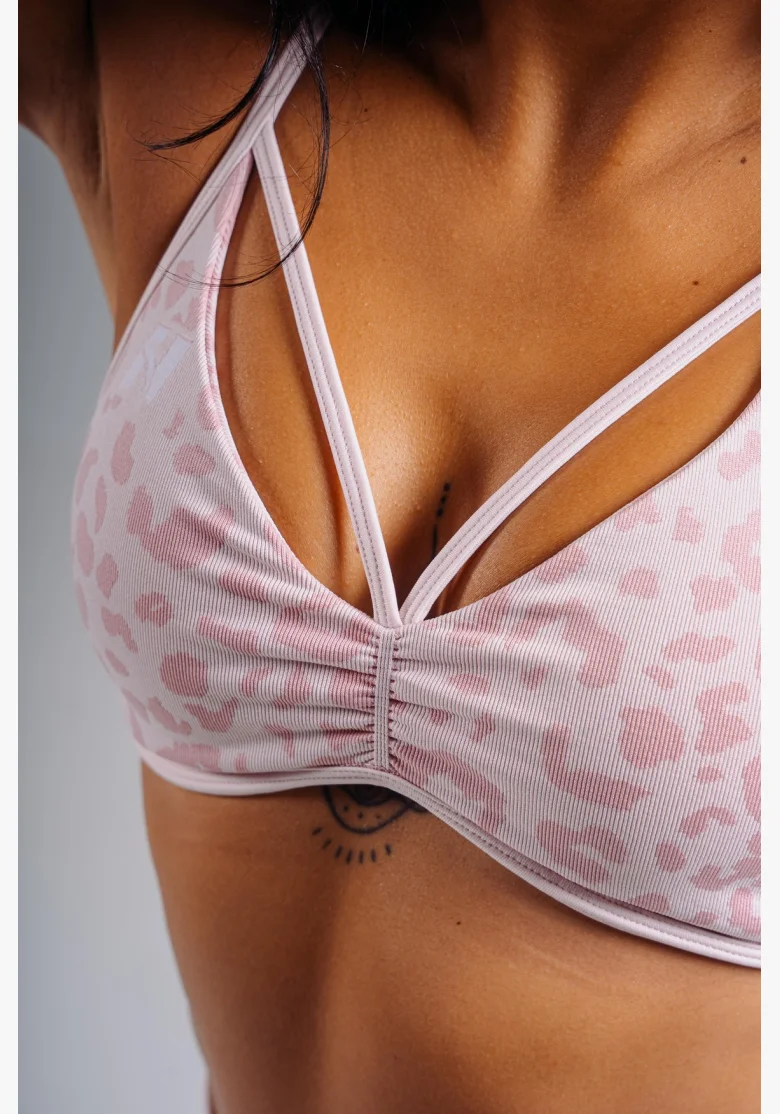 NEBBIA reggiseno sportivo a sostegno medio con motivo leopardato PRIMAL rosa