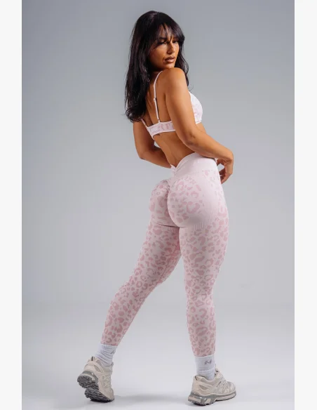 NEBBIA reggiseno sportivo a sostegno medio con motivo leopardato PRIMAL rosa