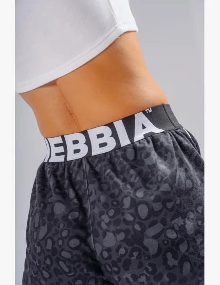 NEBBIA Pantaloncini da allenamento con motivo leopardato PRIMAL neri