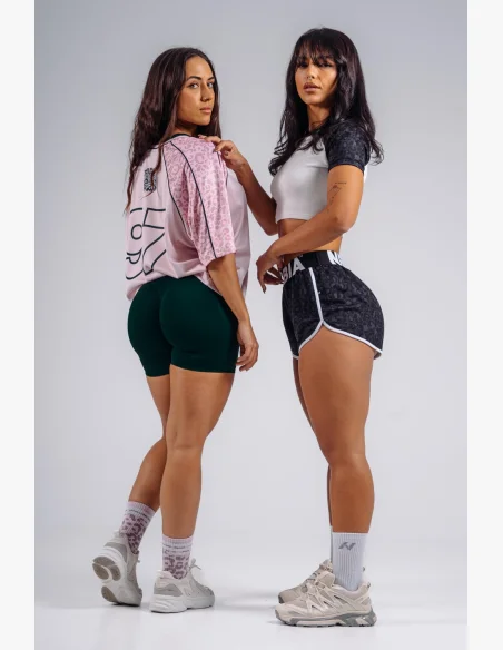 NEBBIA Pantaloncini da allenamento con motivo leopardato PRIMAL neri