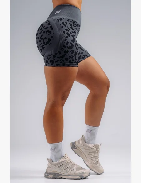 NEBBIA pantaloncini push-up compressivi con motivo leopardato PRIMAL neri