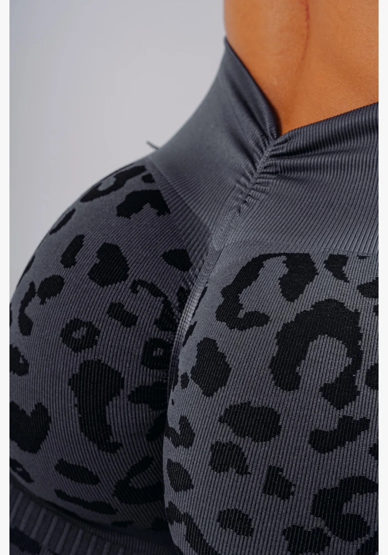 NEBBIA pantaloncini push-up compressivi con motivo leopardato PRIMAL neri