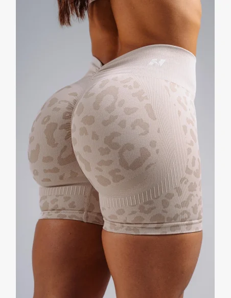 NEBBIA pantaloncini push-up compressivi con motivo leopardato PRIMAL crema