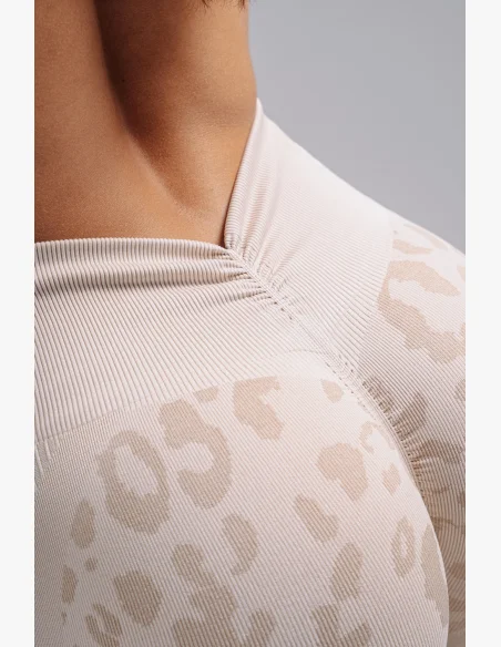 NEBBIA pantaloncini push-up compressivi con motivo leopardato PRIMAL crema