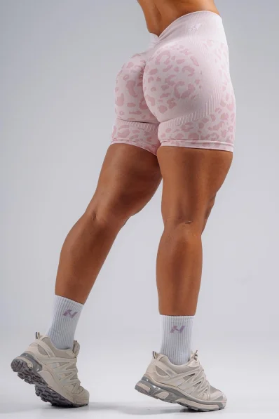 NEBBIA pantaloncini push-up compressivi con motivo leopardato PRIMAL rosa
