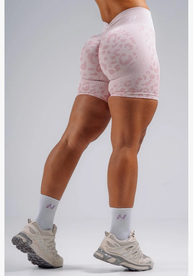 NEBBIA pantaloncini push-up compressivi con motivo leopardato PRIMAL rosa