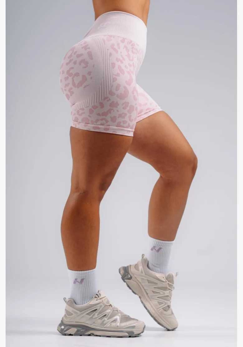 NEBBIA pantaloncini push-up compressivi con motivo leopardato PRIMAL rosa