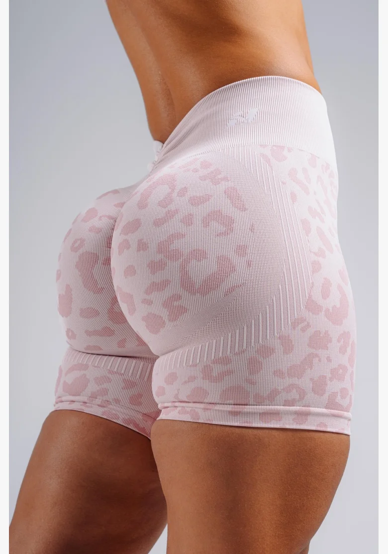 NEBBIA pantaloncini push-up compressivi con motivo leopardato PRIMAL rosa
