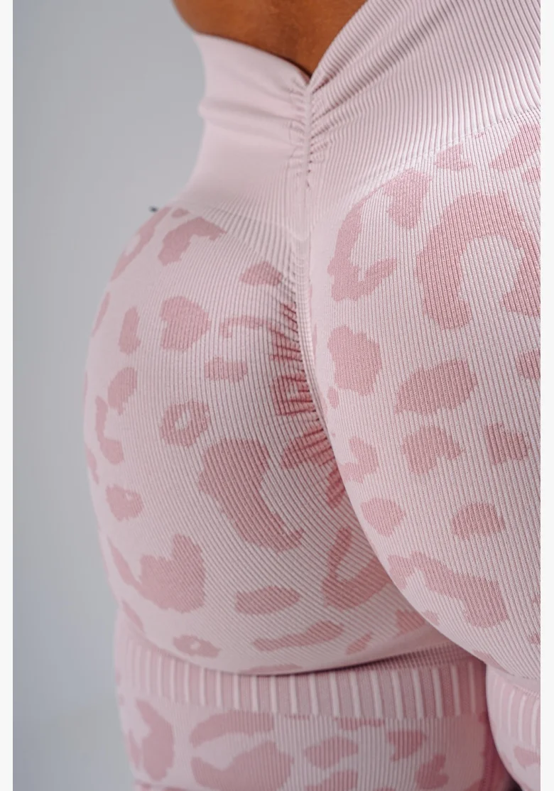 NEBBIA pantaloncini push-up compressivi con motivo leopardato PRIMAL rosa
