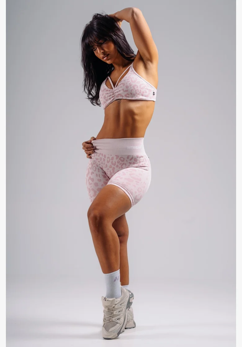 NEBBIA pantaloncini push-up compressivi con motivo leopardato PRIMAL rosa