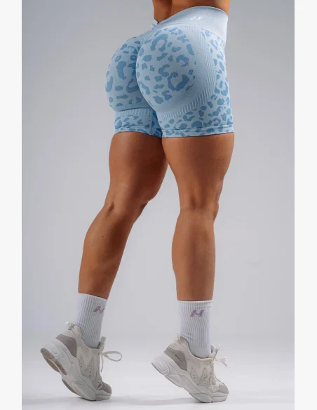 NEBBIA pantaloncini push-up compressivi con motivo leopardato PRIMAL blu