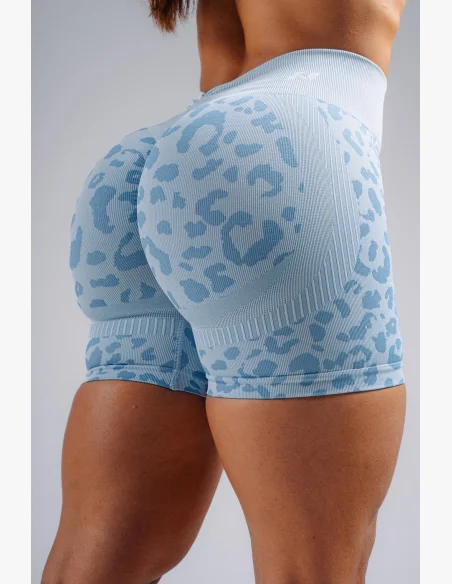 NEBBIA pantaloncini push-up compressivi con motivo leopardato PRIMAL blu