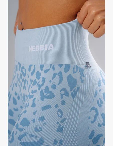 NEBBIA pantaloncini push-up compressivi con motivo leopardato PRIMAL blu