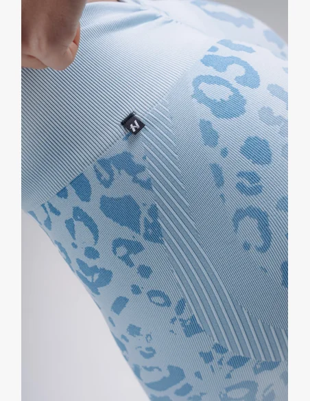 NEBBIA pantaloncini push-up compressivi con motivo leopardato PRIMAL blu