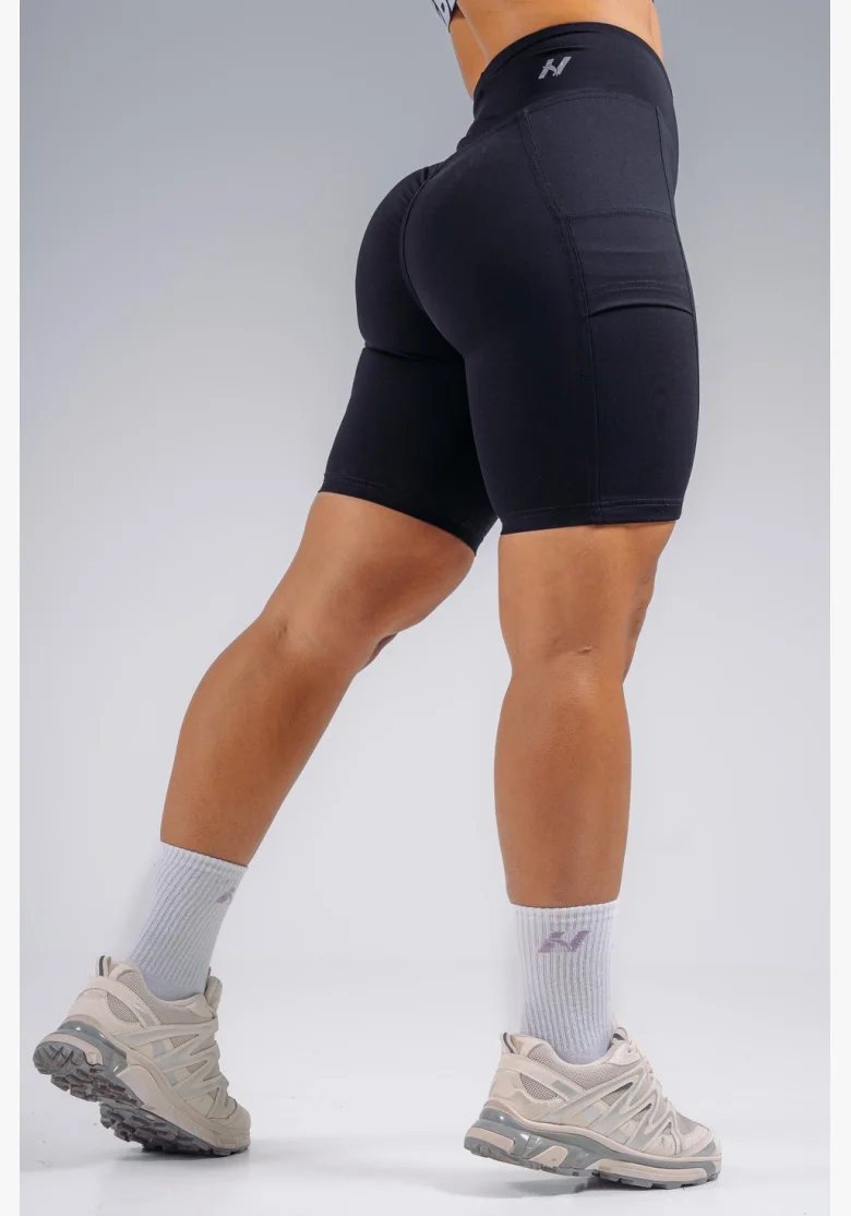 NEBBIA pantaloncini a vita alta con tasche PRIMAL neri