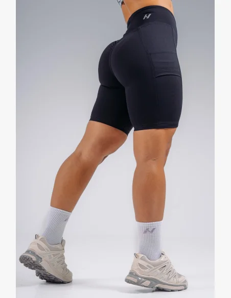 NEBBIA pantaloncini a vita alta con tasche PRIMAL neri