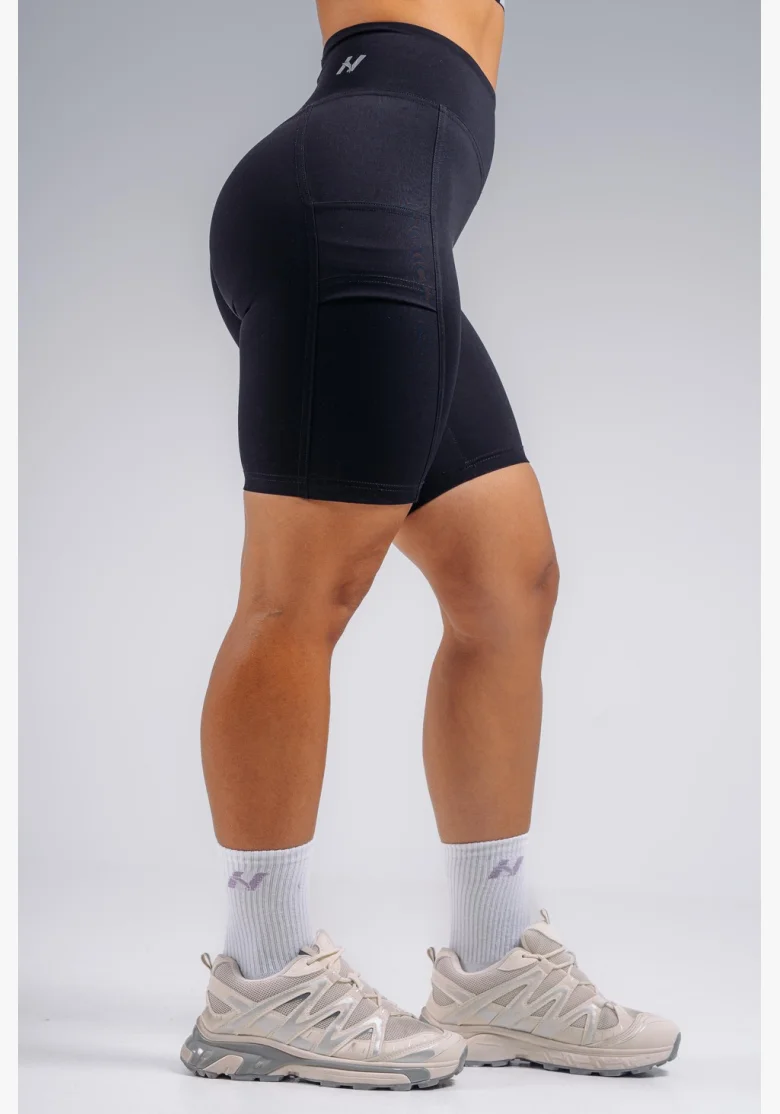 NEBBIA pantaloncini a vita alta con tasche PRIMAL neri