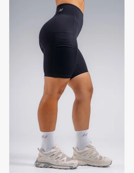 NEBBIA pantaloncini a vita alta con tasche PRIMAL neri
