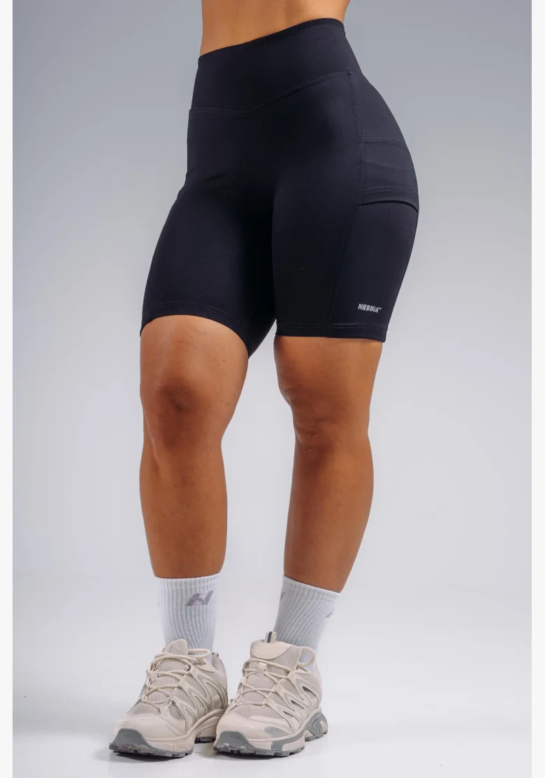 NEBBIA pantaloncini a vita alta con tasche PRIMAL neri