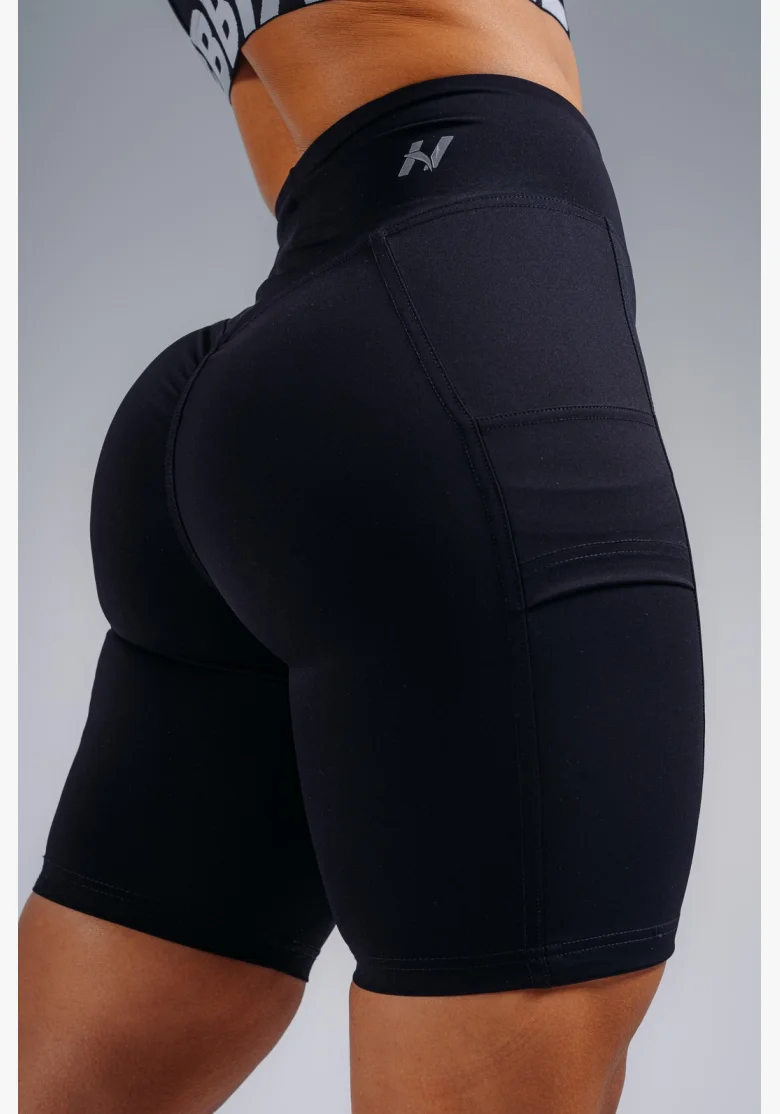 NEBBIA pantaloncini a vita alta con tasche PRIMAL neri