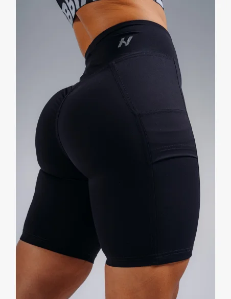 NEBBIA pantaloncini a vita alta con tasche PRIMAL neri