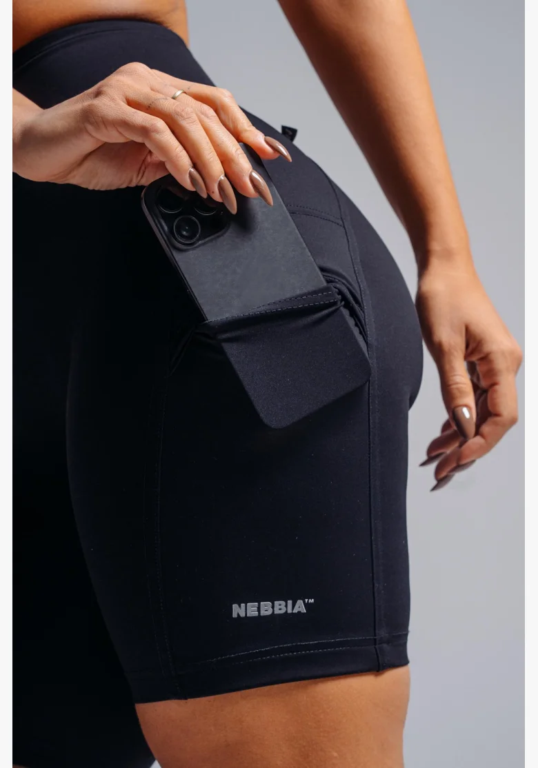 NEBBIA pantaloncini a vita alta con tasche PRIMAL neri