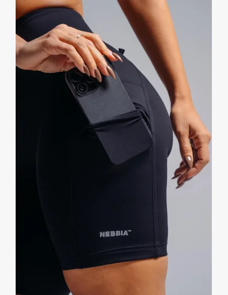 NEBBIA pantaloncini a vita alta con tasche PRIMAL neri