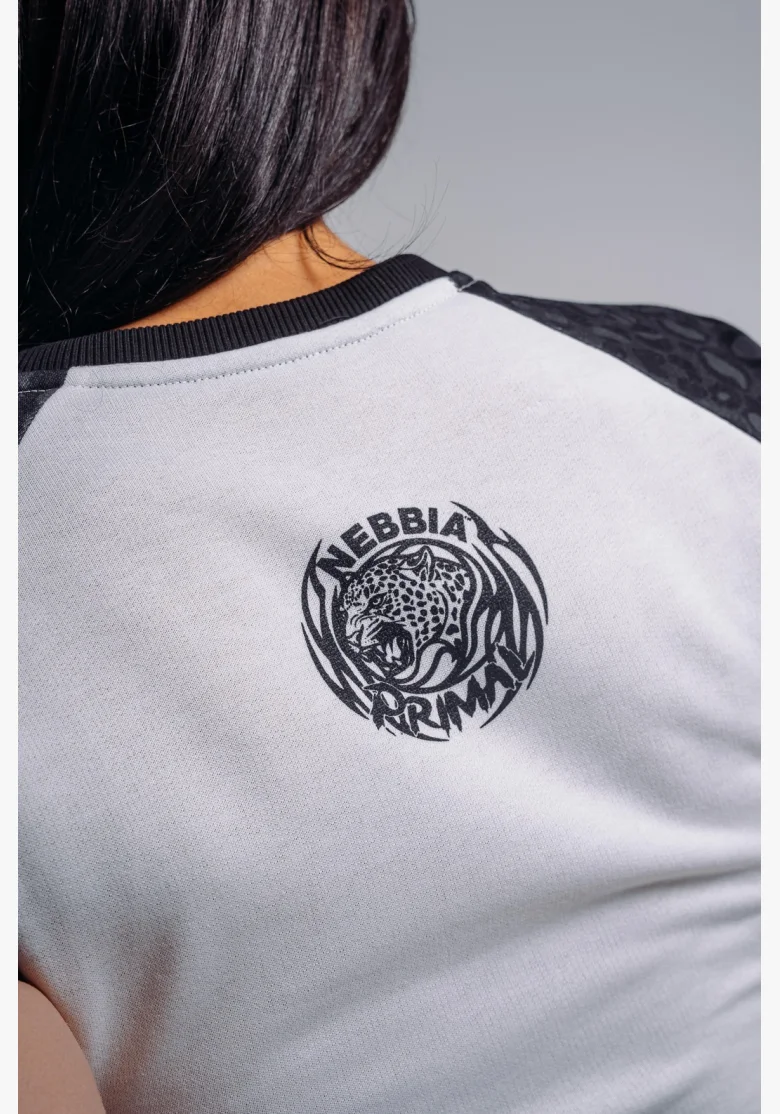 NEBBIA Crop top con motivo leopardato '97 PRIMAL nero