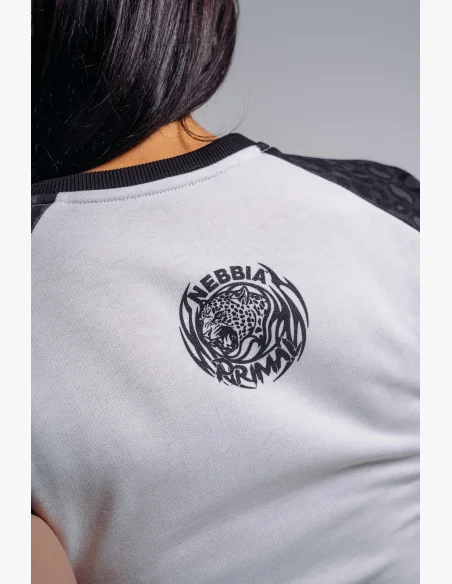 NEBBIA Crop top con motivo leopardato '97 PRIMAL nero