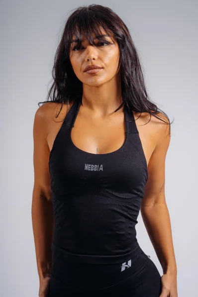 NEBBIA top halter con reggiseno incorporato PRIMAL nero