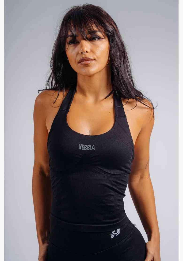 NEBBIA top halter con reggiseno incorporato PRIMAL nero
