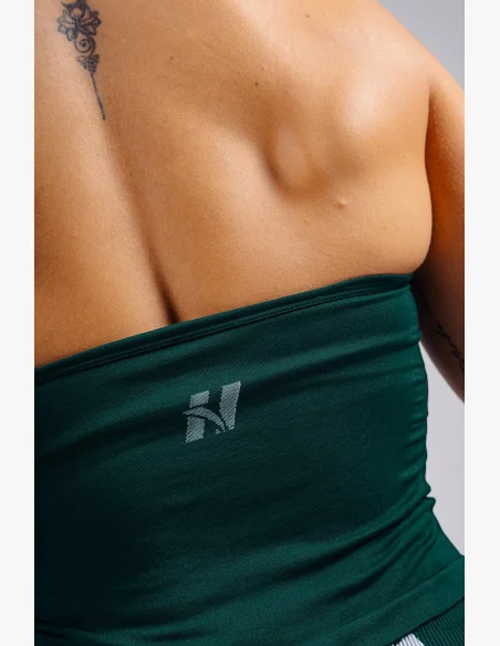 NEBBIA top allacciato al collo con reggiseno incorporato PRIMAL verde