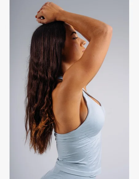 NEBBIA top allacciato al collo con reggiseno incorporato PRIMAL blu