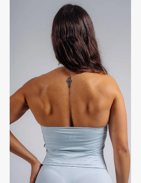 NEBBIA top allacciato al collo con reggiseno incorporato PRIMAL blu