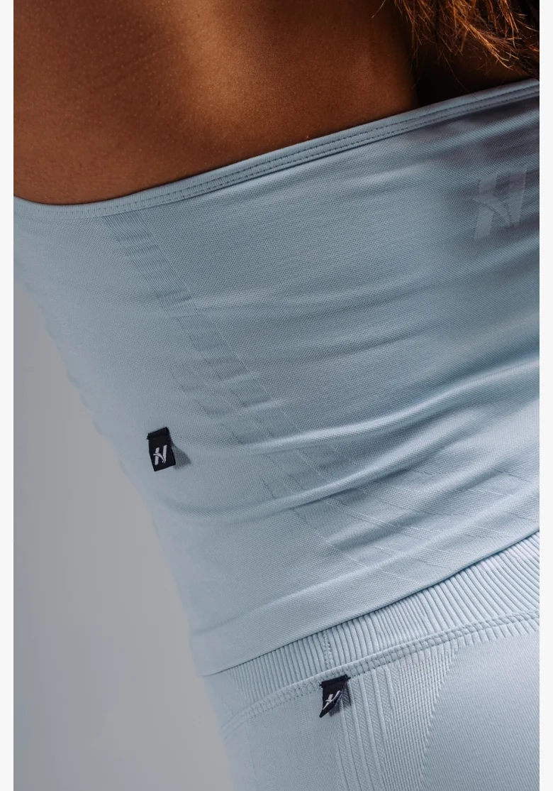 NEBBIA top allacciato al collo con reggiseno incorporato PRIMAL blu