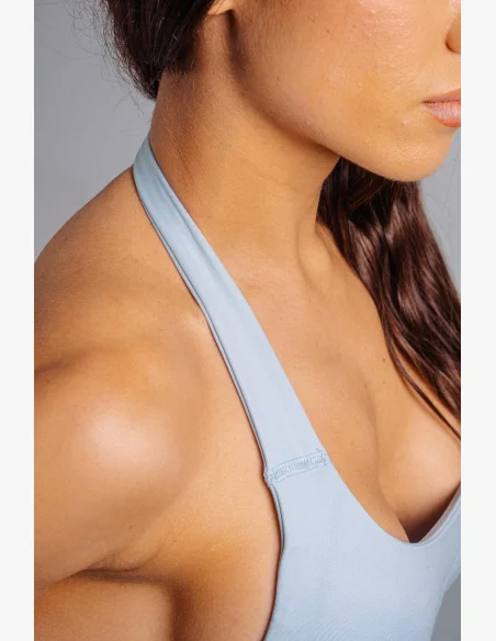 NEBBIA top allacciato al collo con reggiseno incorporato PRIMAL blu