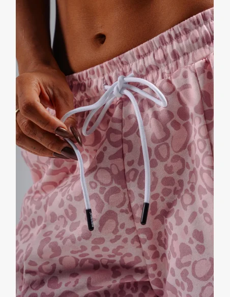 NEBBIA pantaloni larghi con motivo leopardato PRIMAL rosa