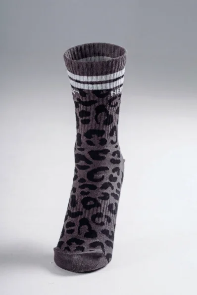 NEBBIA Crew calzini con motivo leopardato PRIMAL neri 2