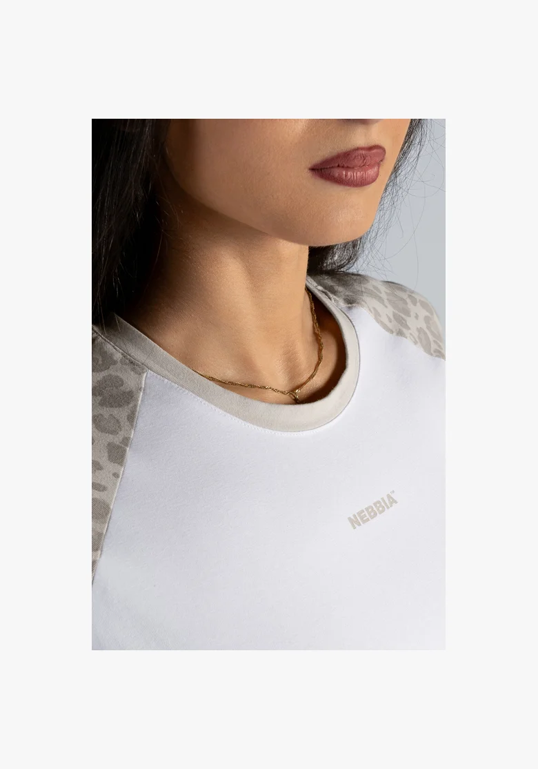 NEBBIA Crop top con motivo leopardato '97 PRIMAL crema