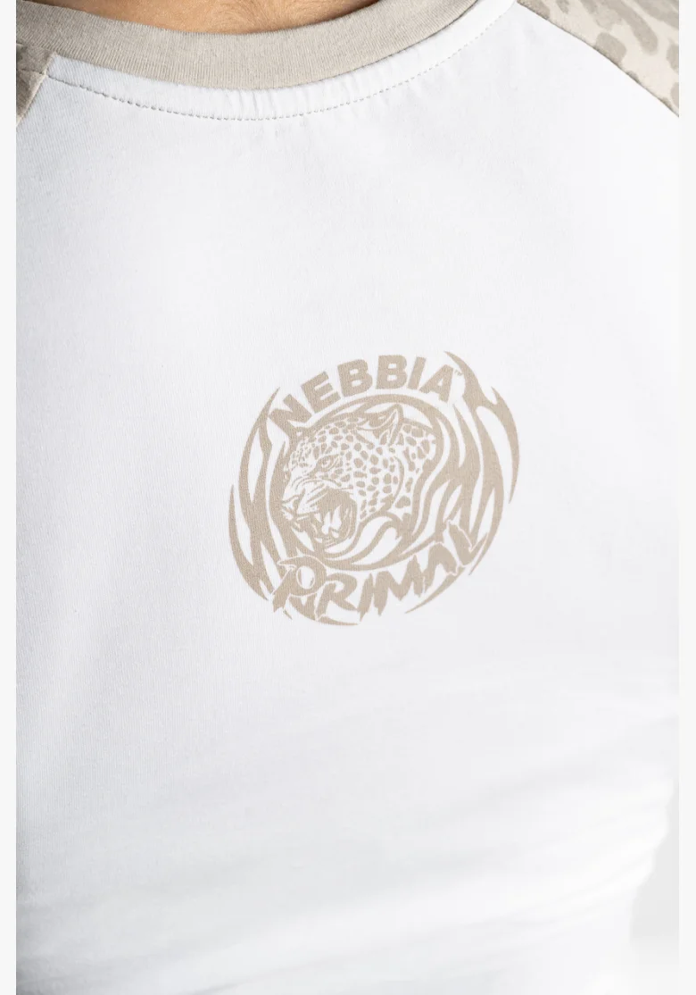 NEBBIA Crop top con motivo leopardato '97 PRIMAL crema