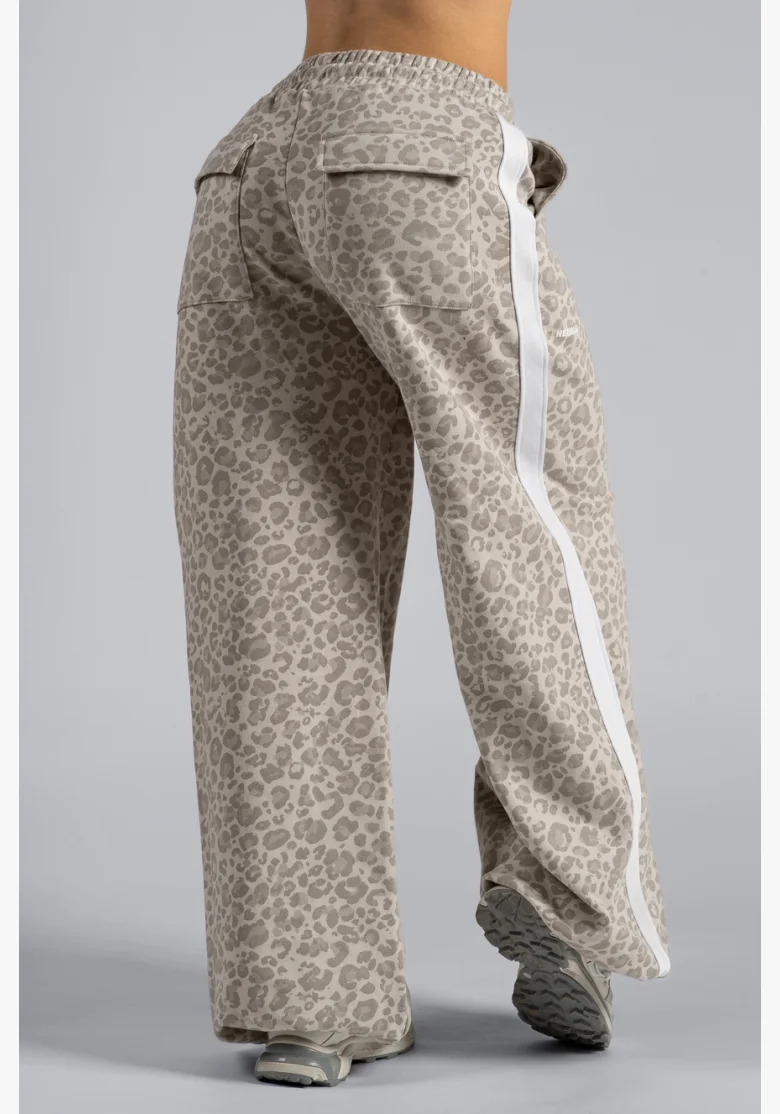 NEBBIA pantaloni larghi con motivo leopardato PRIMAL color crema